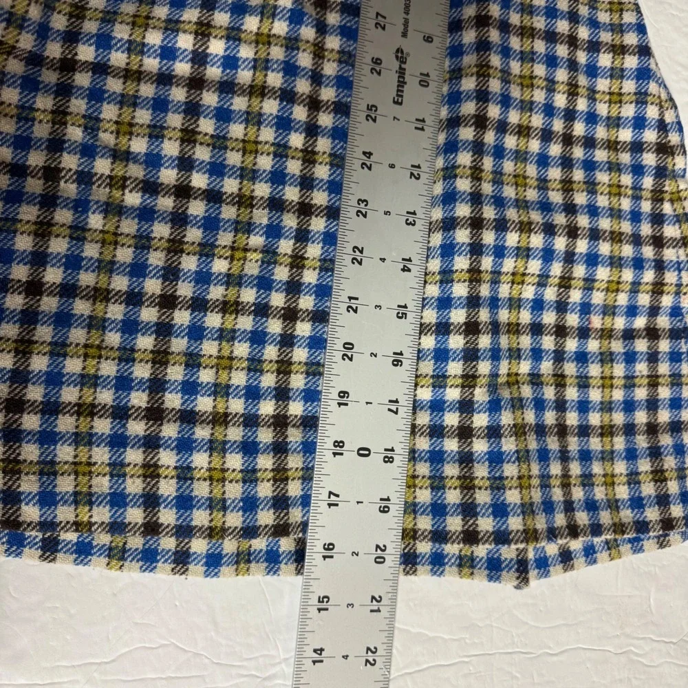 Vintage Little Miss Brent Montgomery Ward Plaid Jumper Dress Blue Green Kids